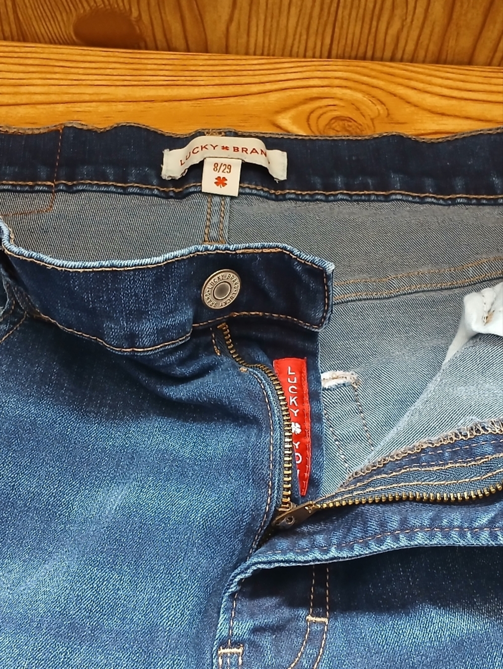 Lucky Brand Jeans in Dark and Light Blue Denim - Picture 5 of 8